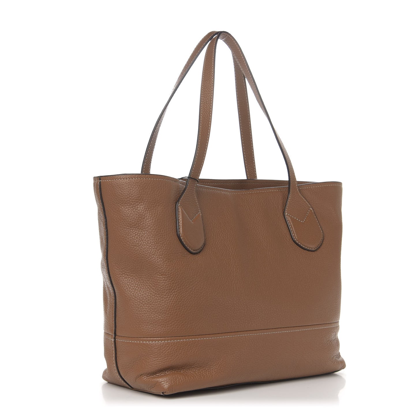Pebbled Calfskin Shopping Tote Brown