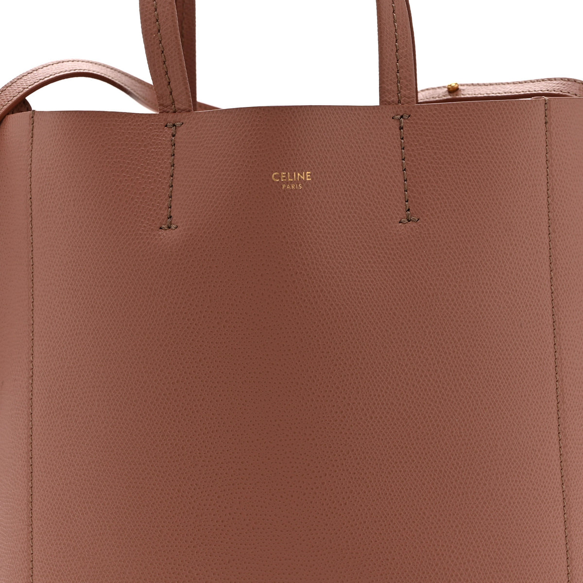 Grained Calfskin Small Vertical Cabas Pink