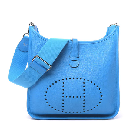 Hermes Taurillon Clemence Evelyne III PM Bleu Zanzibar 1 of 11