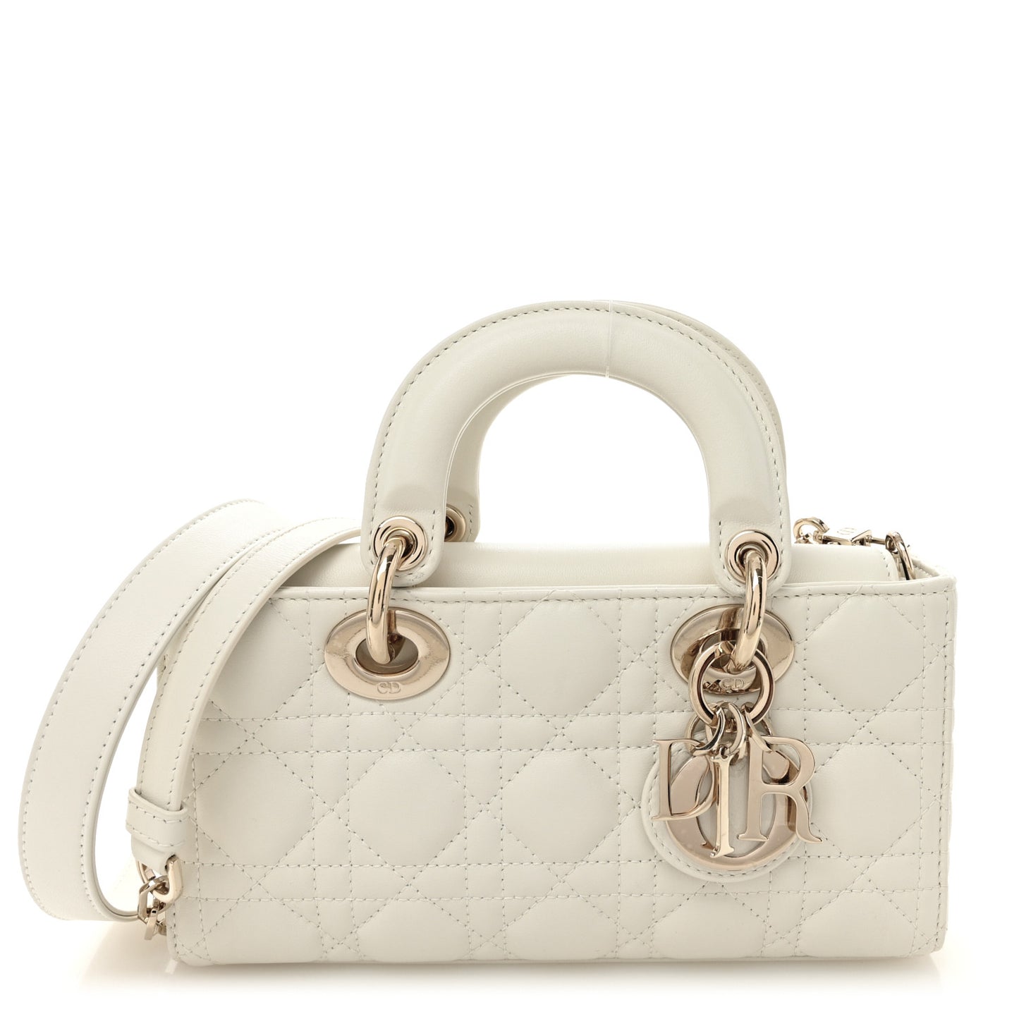 Lambskin Cannage Small Lady D-Joy Latte