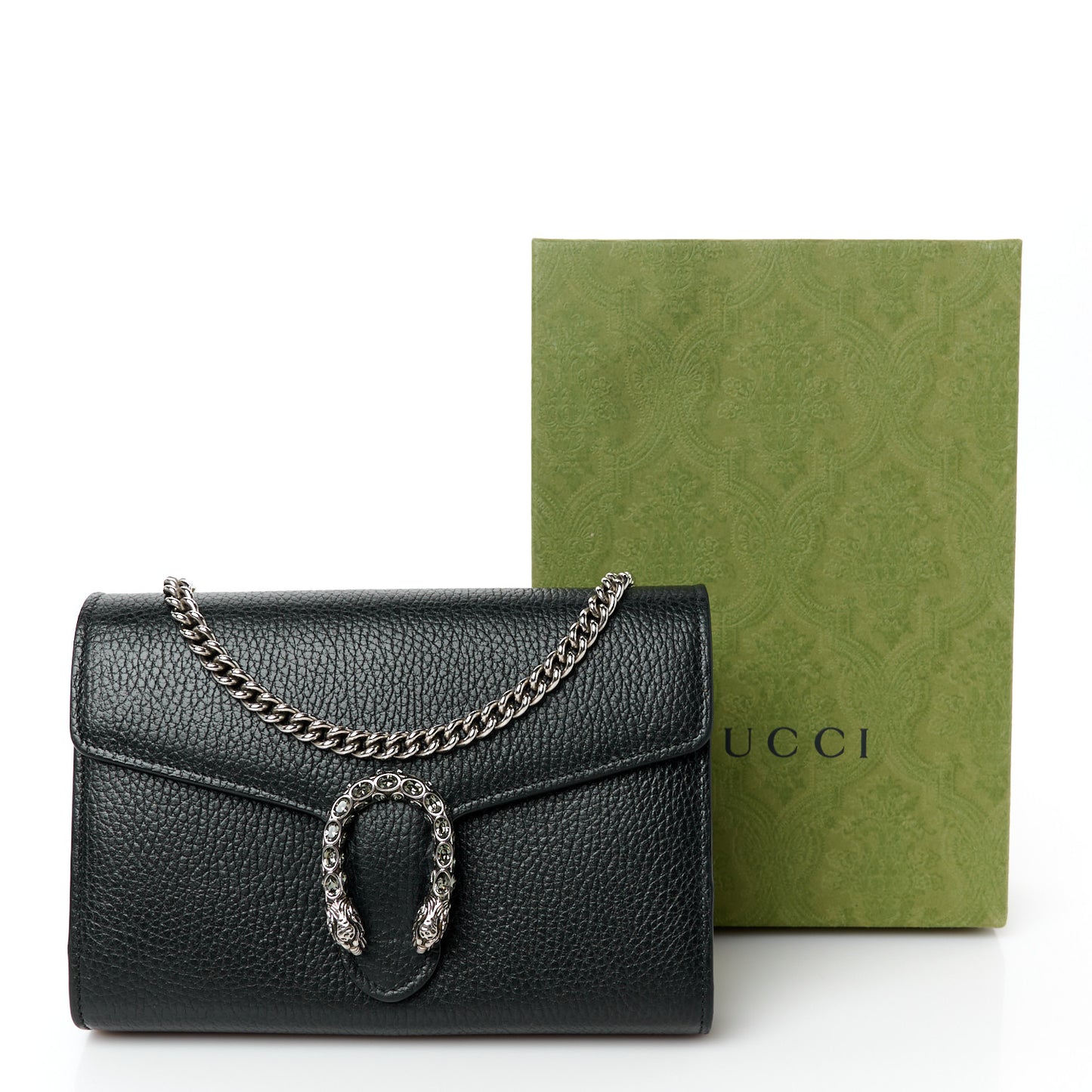 Calfskin Mini Dionysus Chain Wallet Black