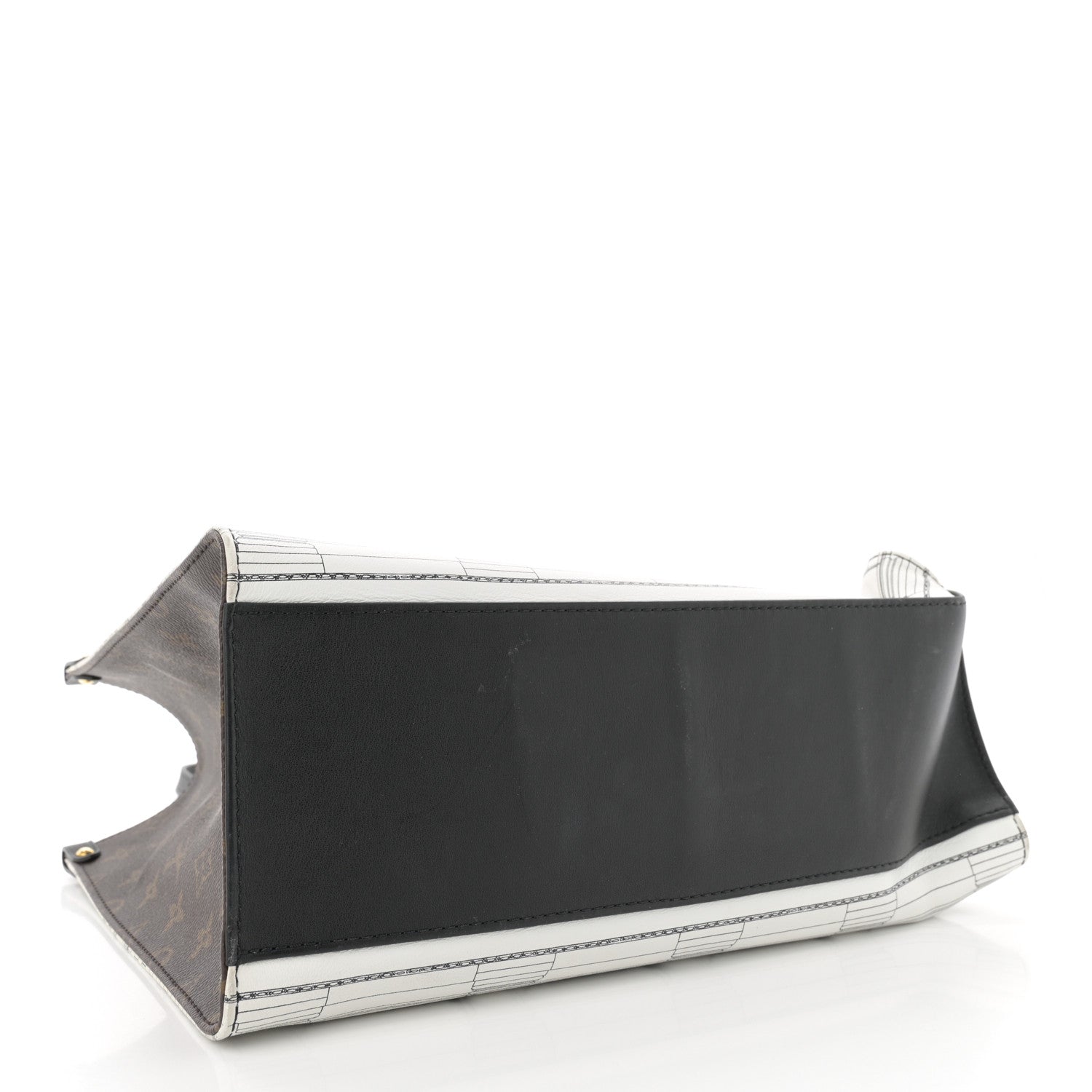 Louis Vuitton X FORNASETTI Calfskin Architettura Onthego MM Black White 4 of 12