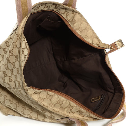 Gucci GG Monogram Large Web Handle Bucket Tote Gold 5 of 9