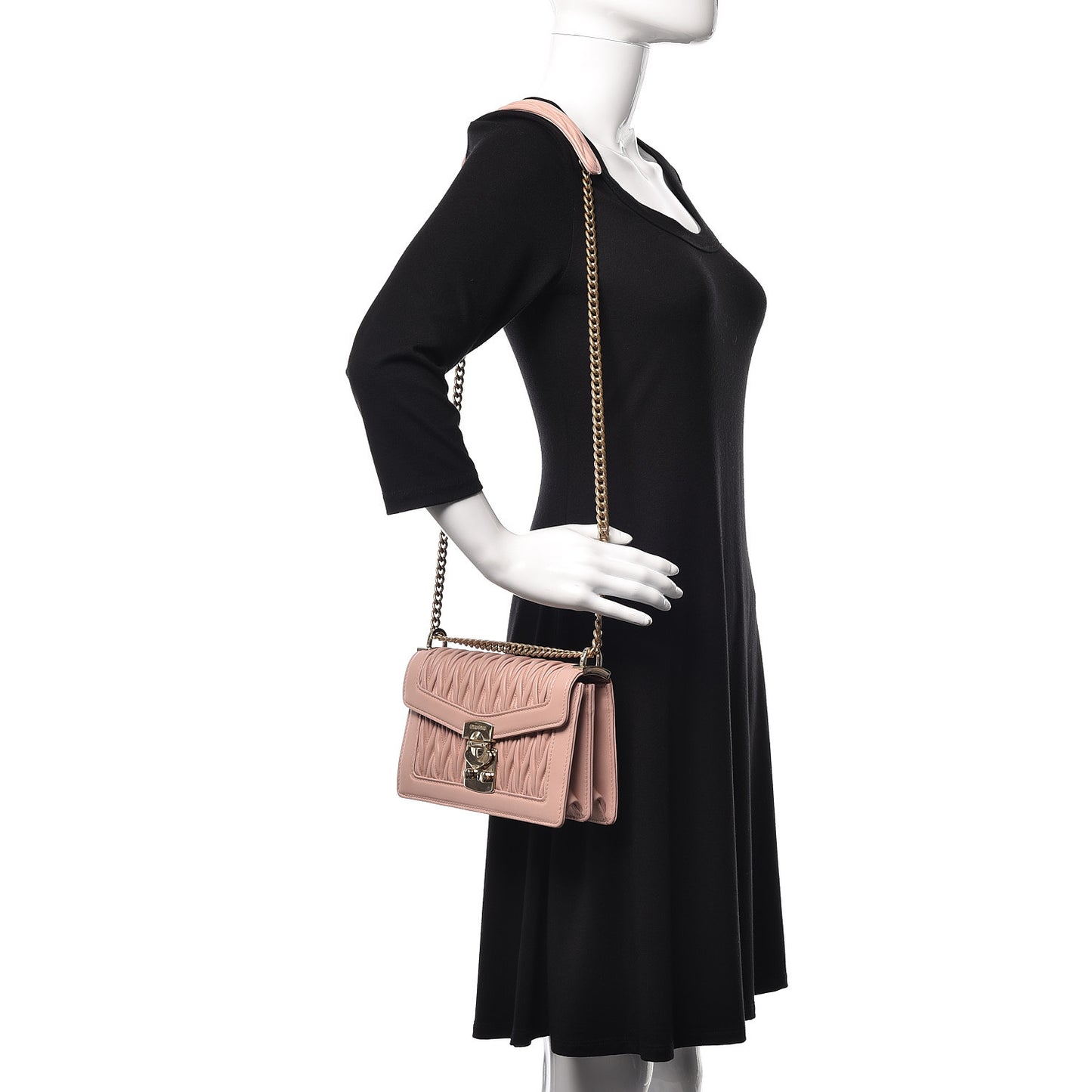 Lambskin Confidential Matelasse Chain Shoulder Bag Orchidea