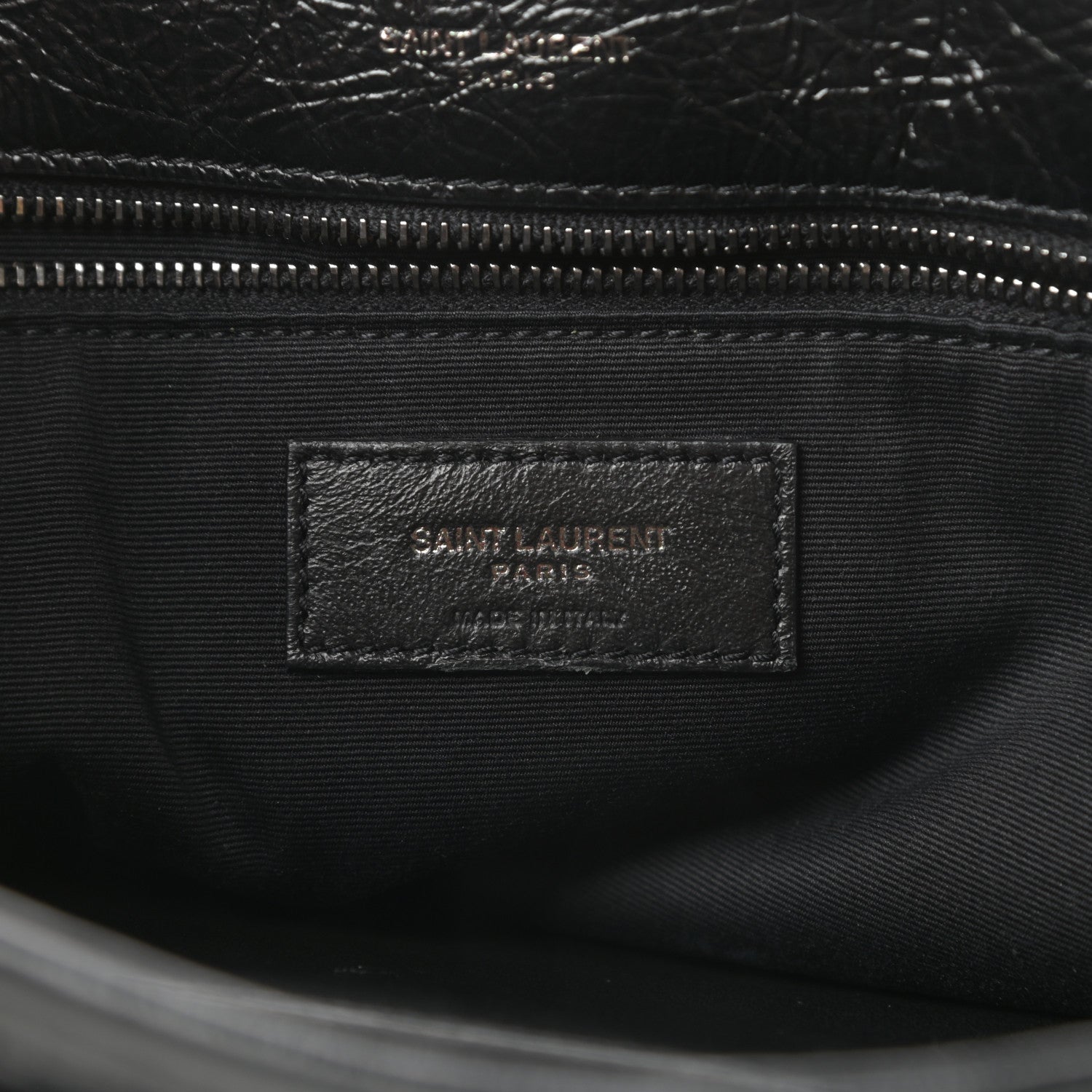 Saint Laurent Crinkled Calfskin Matelasse Monogram Large Niki Chain Satchel Black 13 of 15