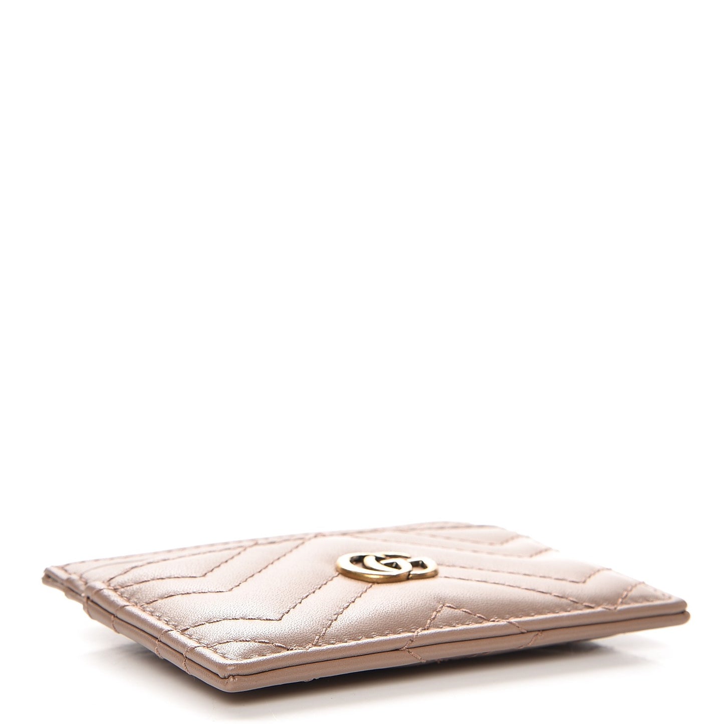 Calfskin Matelasse GG Marmont Card Holder Porcelain Rose