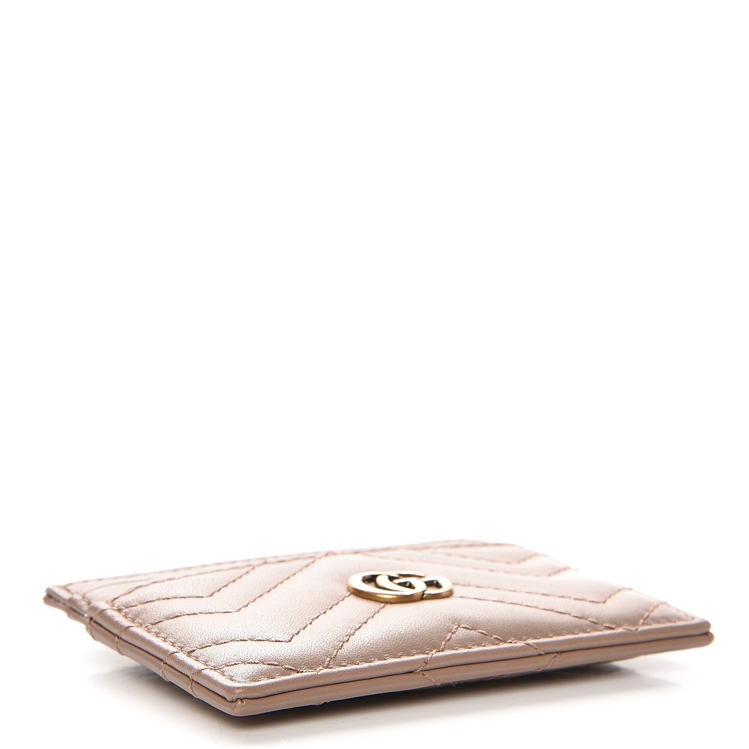 Gucci Calfskin Matelasse GG Marmont Card Holder Porcelain Rose 4 of 7