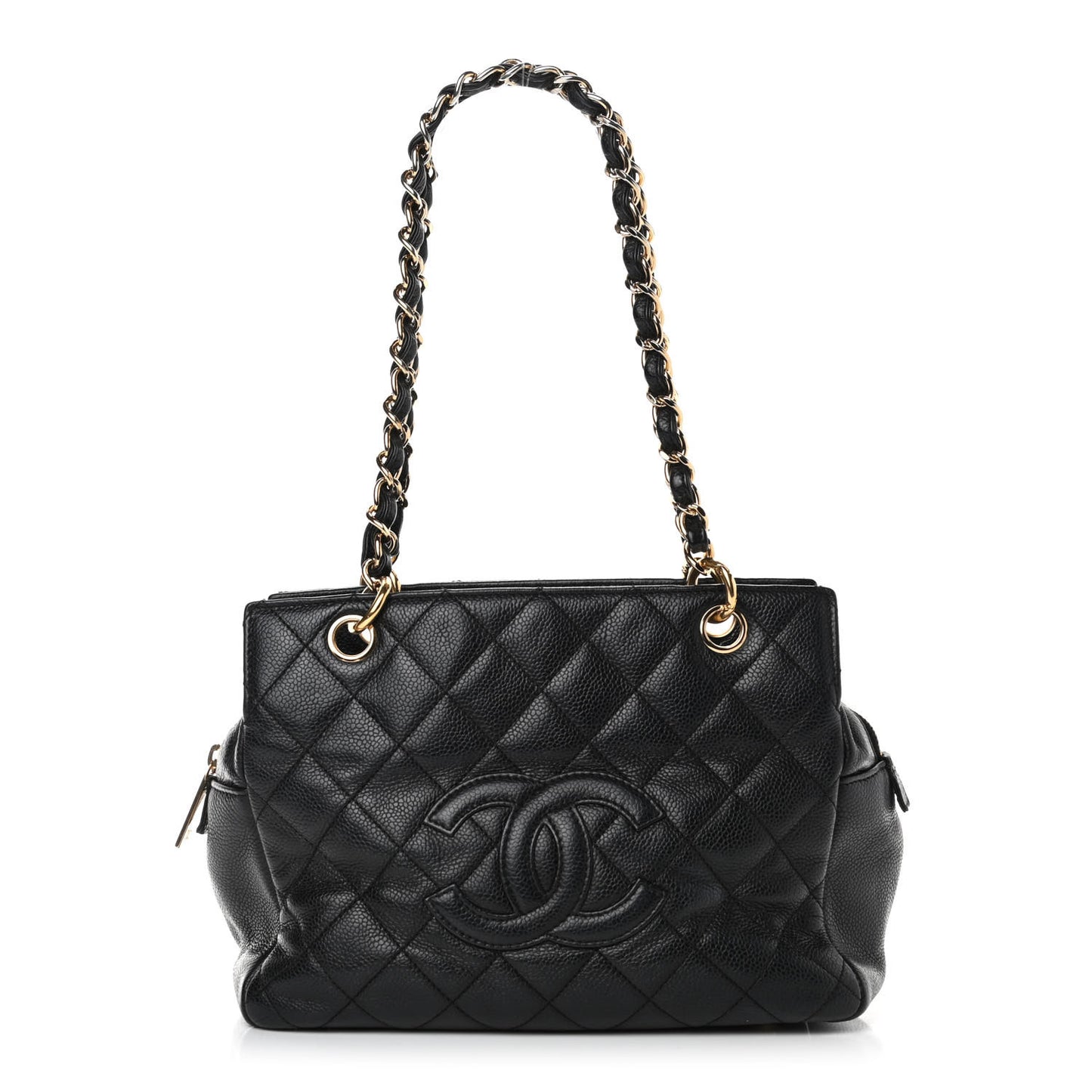Caviar Quilted Petit Timeless Tote PTT Black