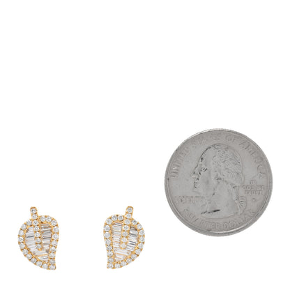 Anita Ko 18K Yellow Gold Diamond Small Palm Leaf Stud Earrings 2 of 5