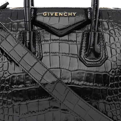 Givenchy Calfskin Crocodile Embossed Mini Antigona Black 8 of 13