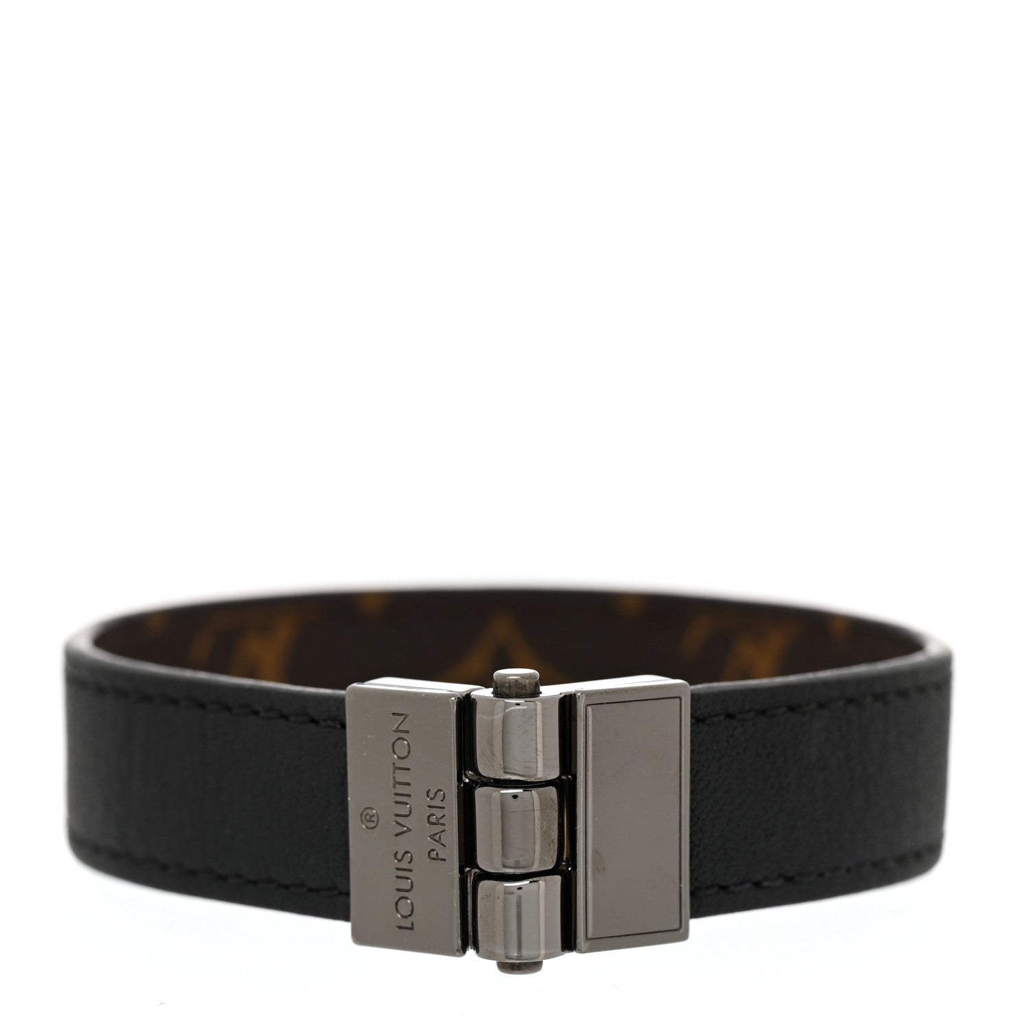 Louis Vuitton Monogram LV Reversible Hinge Bracelet Black 4 of 7