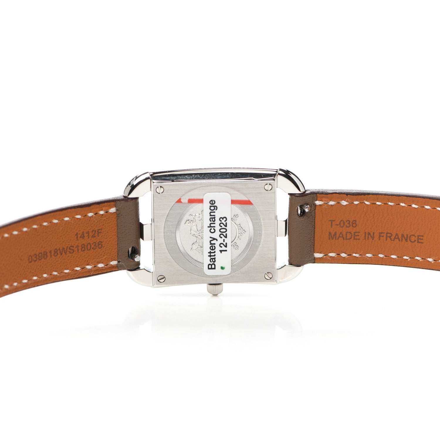 Hermes Stainless Steel Swift 23mm Cape Cod Double Tour Quartz Watch Etoupe 5 of 7