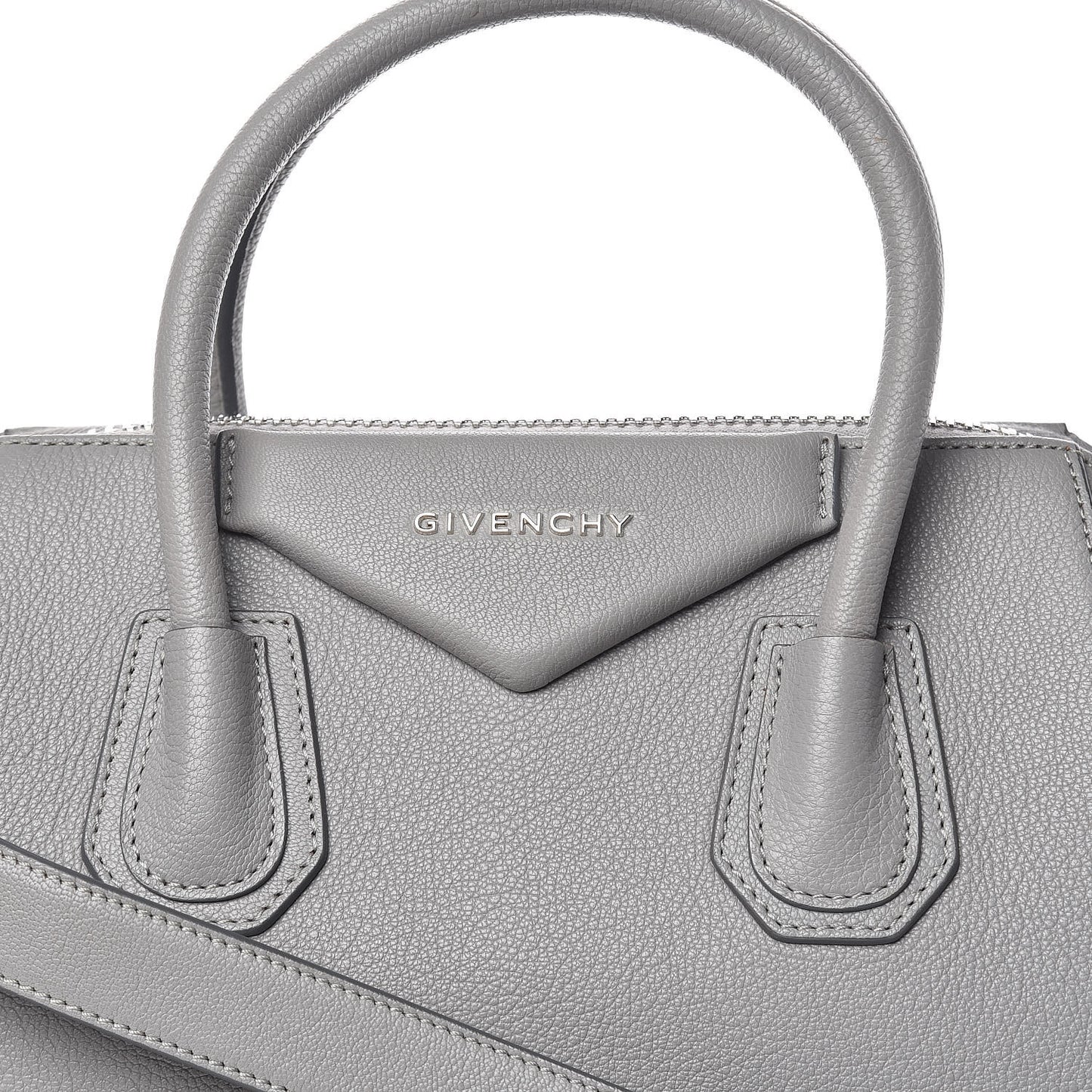 Sugar Goatskin Small Antigona Pearl Grey