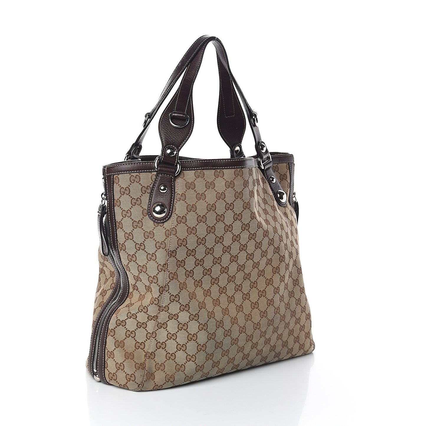 Monogram Large Icon Bit Tote Dark Brown