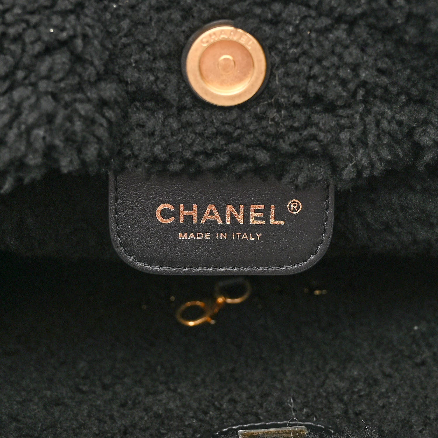 Chanel Aged Lambskin Shearling Quilted Small Chanel 22 Black 7 of 12