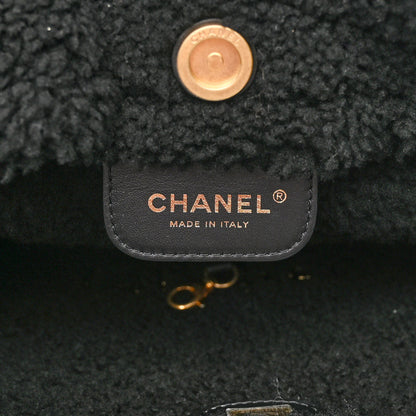 Chanel Aged Lambskin Shearling Quilted Small Chanel 22 Black 7 of 12