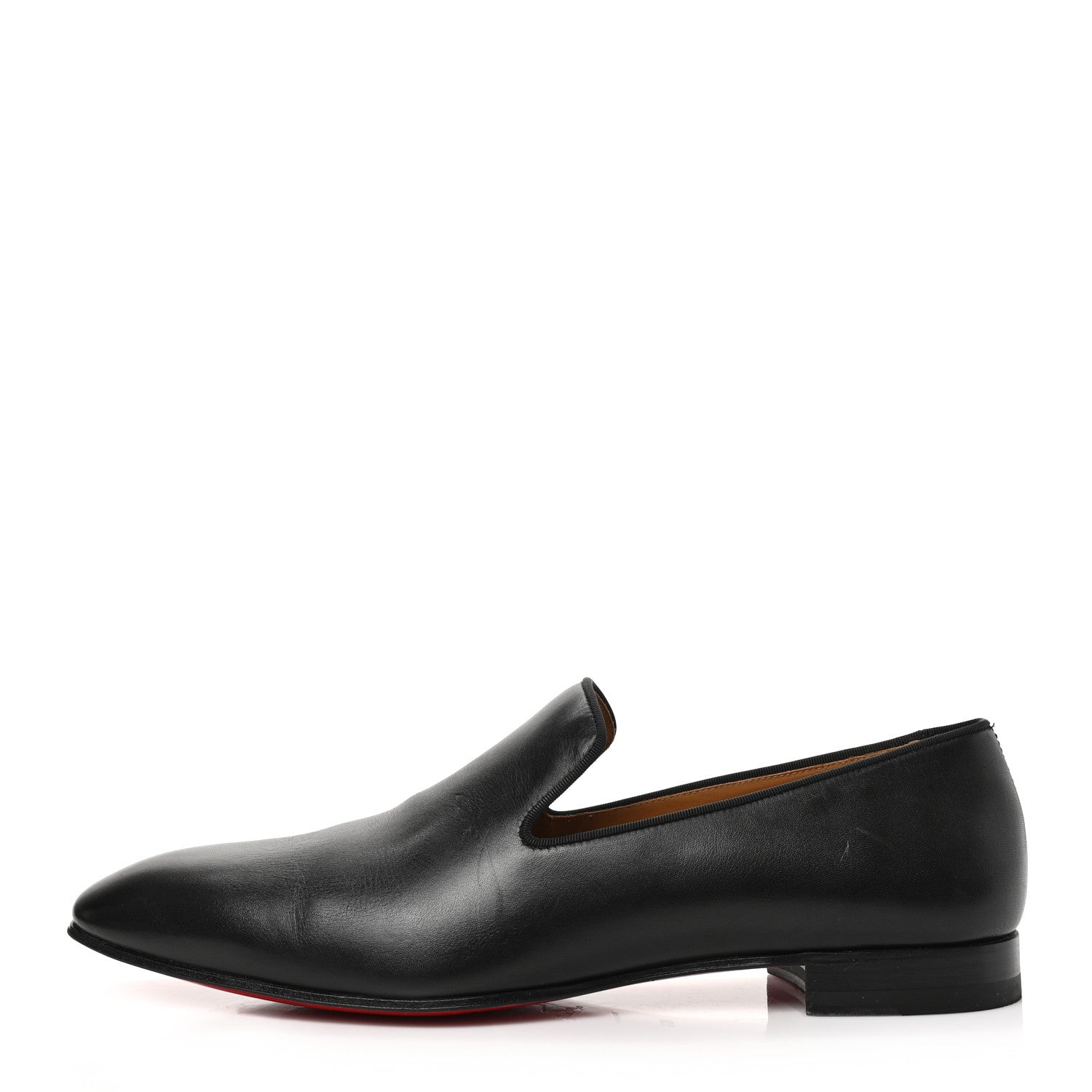 Christian Louboutin Mens Calfskin Brosse Dandelion Flat Loafers 36.5 Black 1 of 7