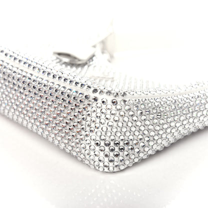 Prada Satin Crystal Mini Re-Edition 2000 Bag White 9 of 10