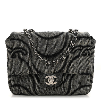 Chanel Denim Stitched Mini Square Flap Black 1 of 10