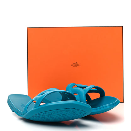 Hermes Rubber Aloha Sandals 40 Bleu Vif 8 of 8