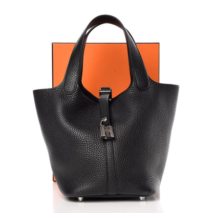 Hermes Taurillon Clemence Picotin Lock 18 PM Black 12 of 12