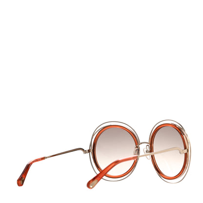 Chloe Oversized Round Carlina Sunglasses CE120S Orange 3 of 7
