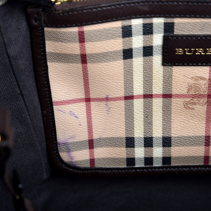 Burberry Haymarket Check Small Canterbury Tote Chocolate 9 of 14