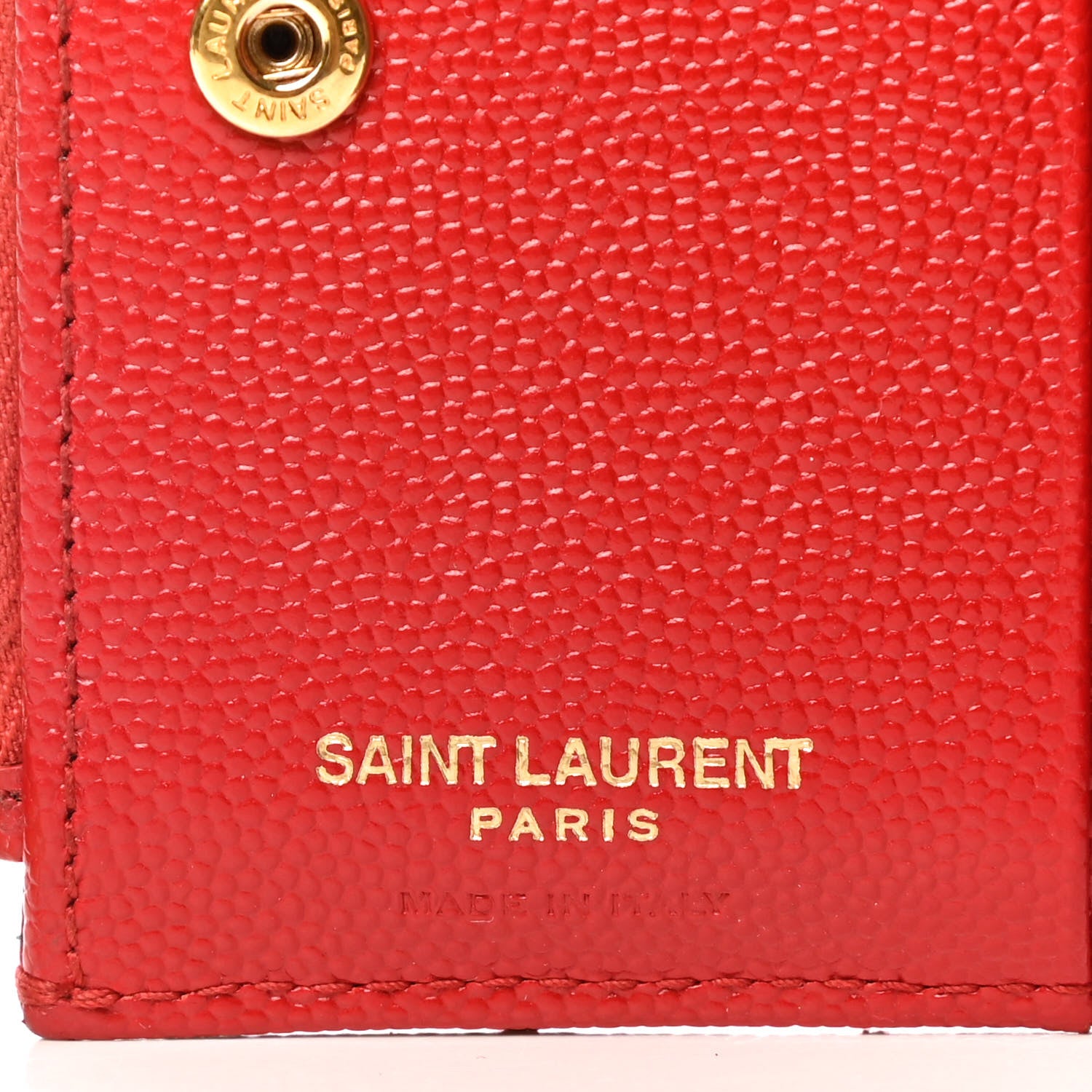 Saint Laurent Grain De Poudre Matelasse Chevron Monogram Zipped Card Case Bandana Red 6 of 8
