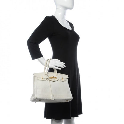 Hermes Taurillon Clemence Birkin 30 White 12 of 104