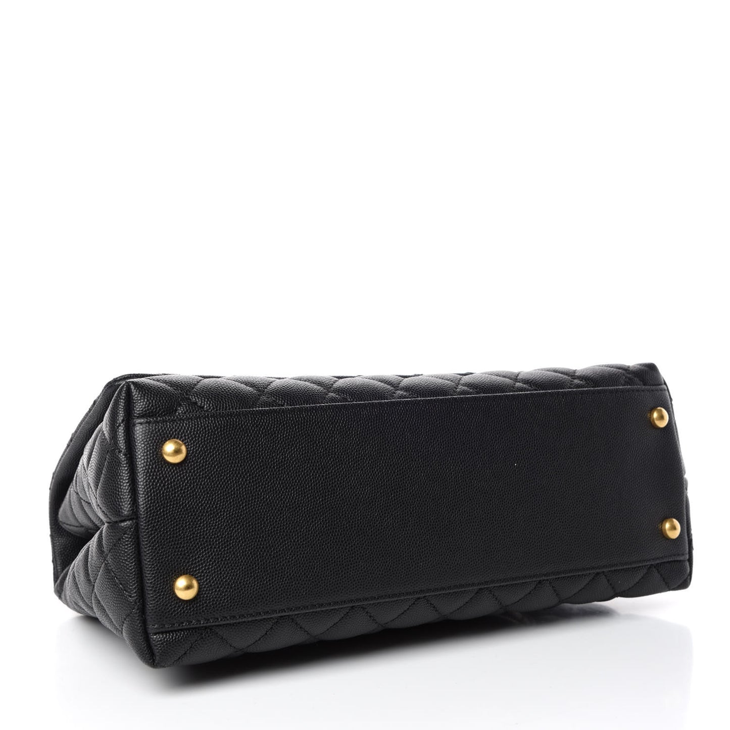 Caviar Quilted Small Coco Handle Flap Black