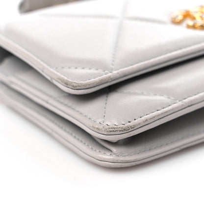 Chanel Lambskin Quilted Chanel 19 Wallet On Chain WOC Grey 8 of 14