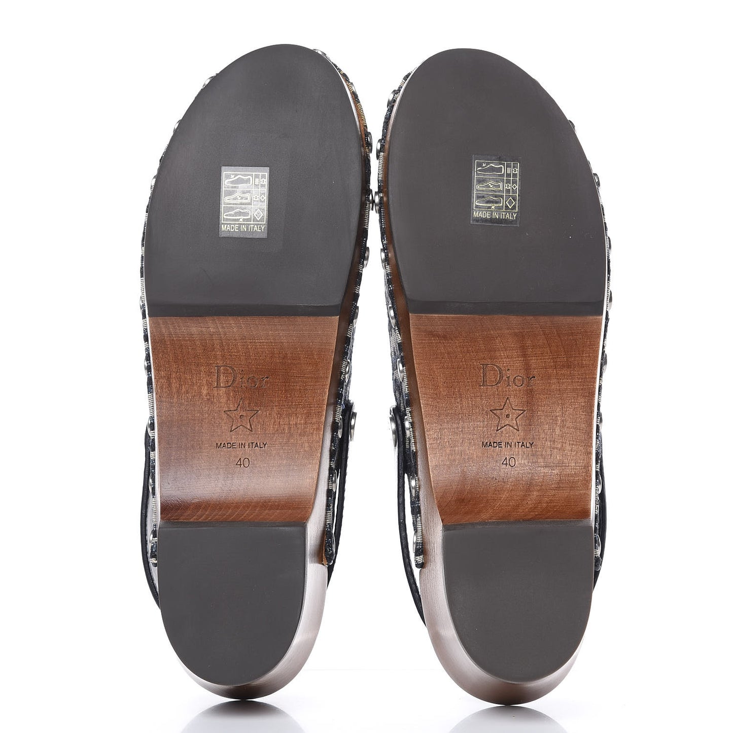 Canvas Oblique Diorquake 20mm Slingback Clogs 40 Deep Blue