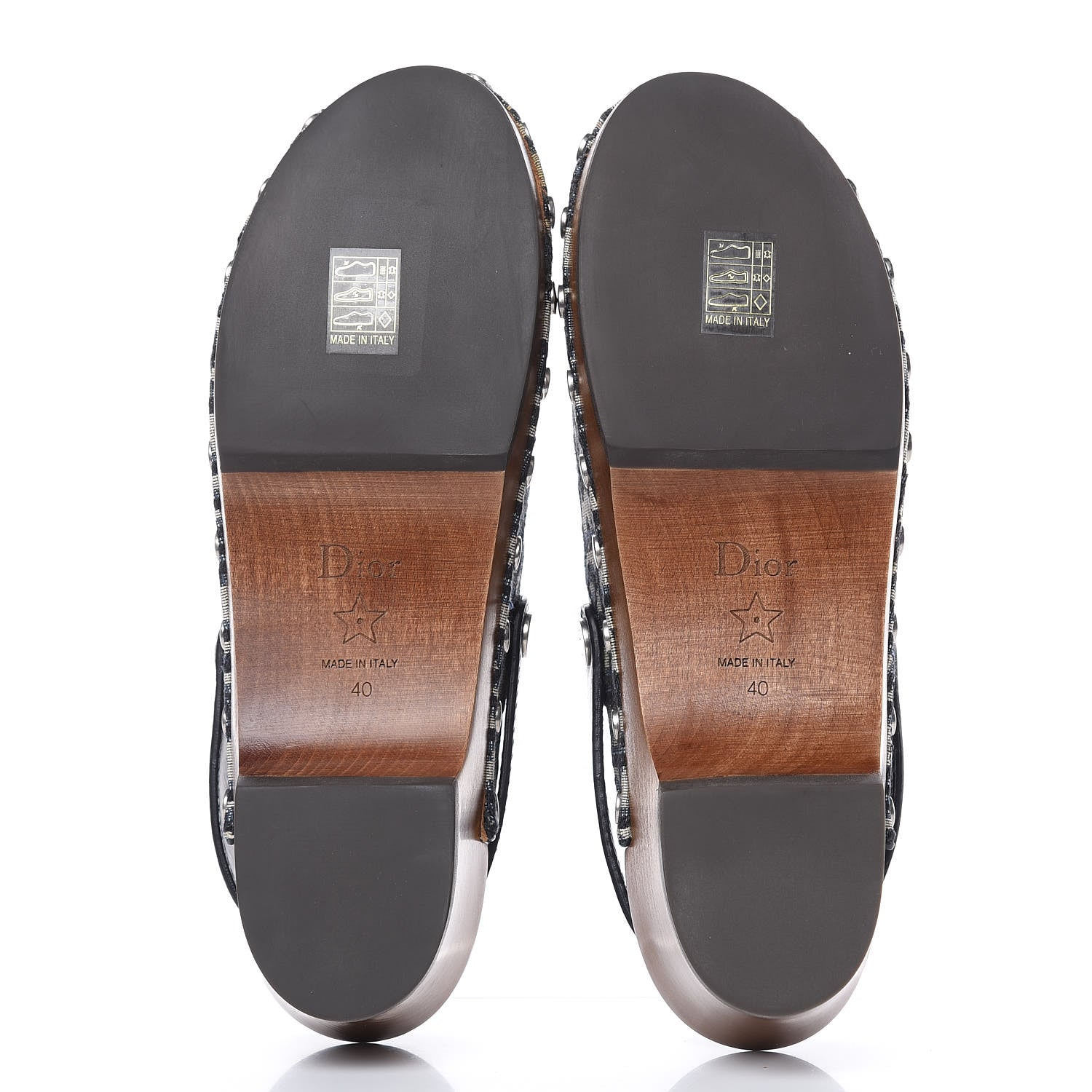 Christian Dior Canvas Oblique Diorquake 20mm Slingback Clogs 40 Deep Blue 5 of 9