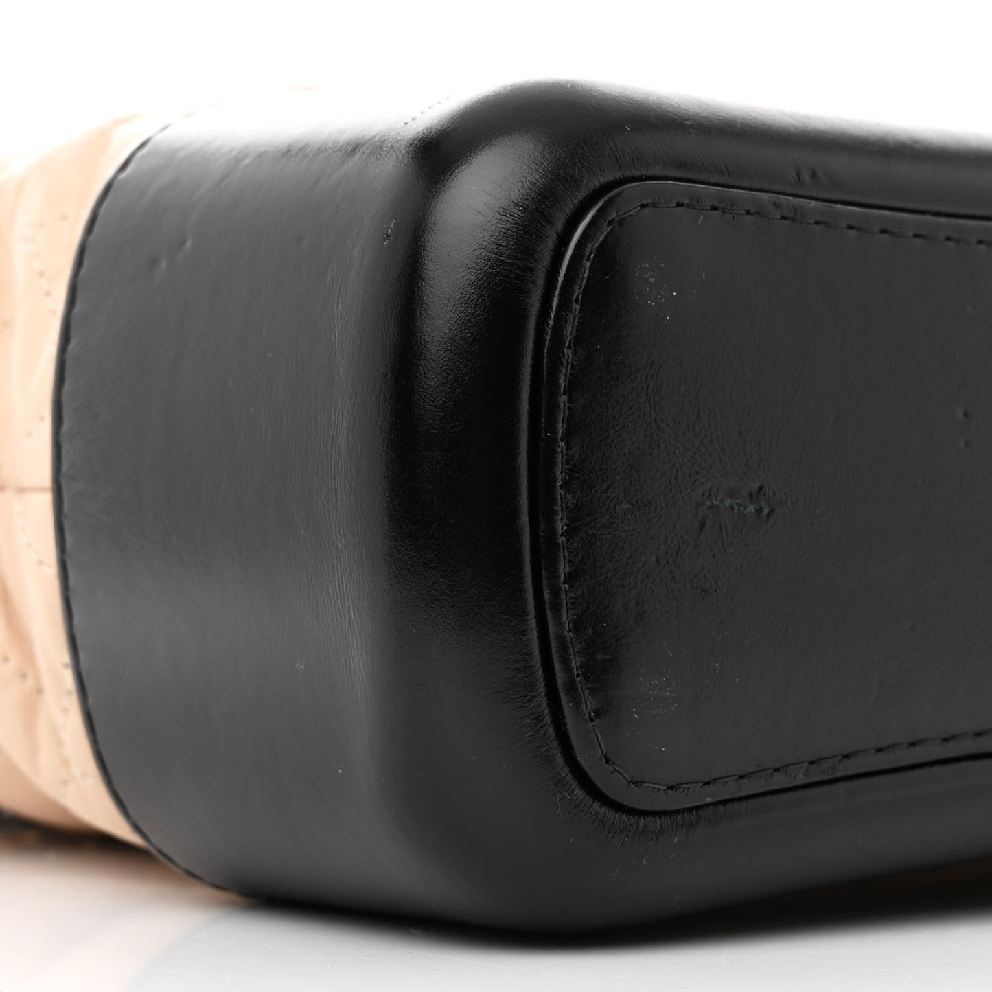 Aged Calfskin Quilted Medium Gabrielle Hobo Beige Black
