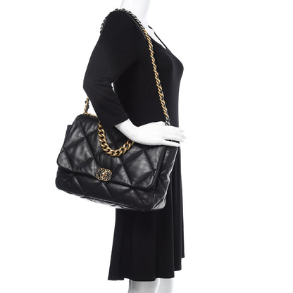 Chanel Goatskin Quilted Maxi 19 Flap Black 2 of 14