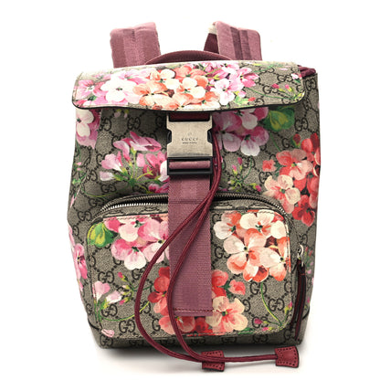 Gucci GG Supreme Monogram Blooms Small Single Buckle Backpack Beige Multicolor Dry Rose 1 of 10