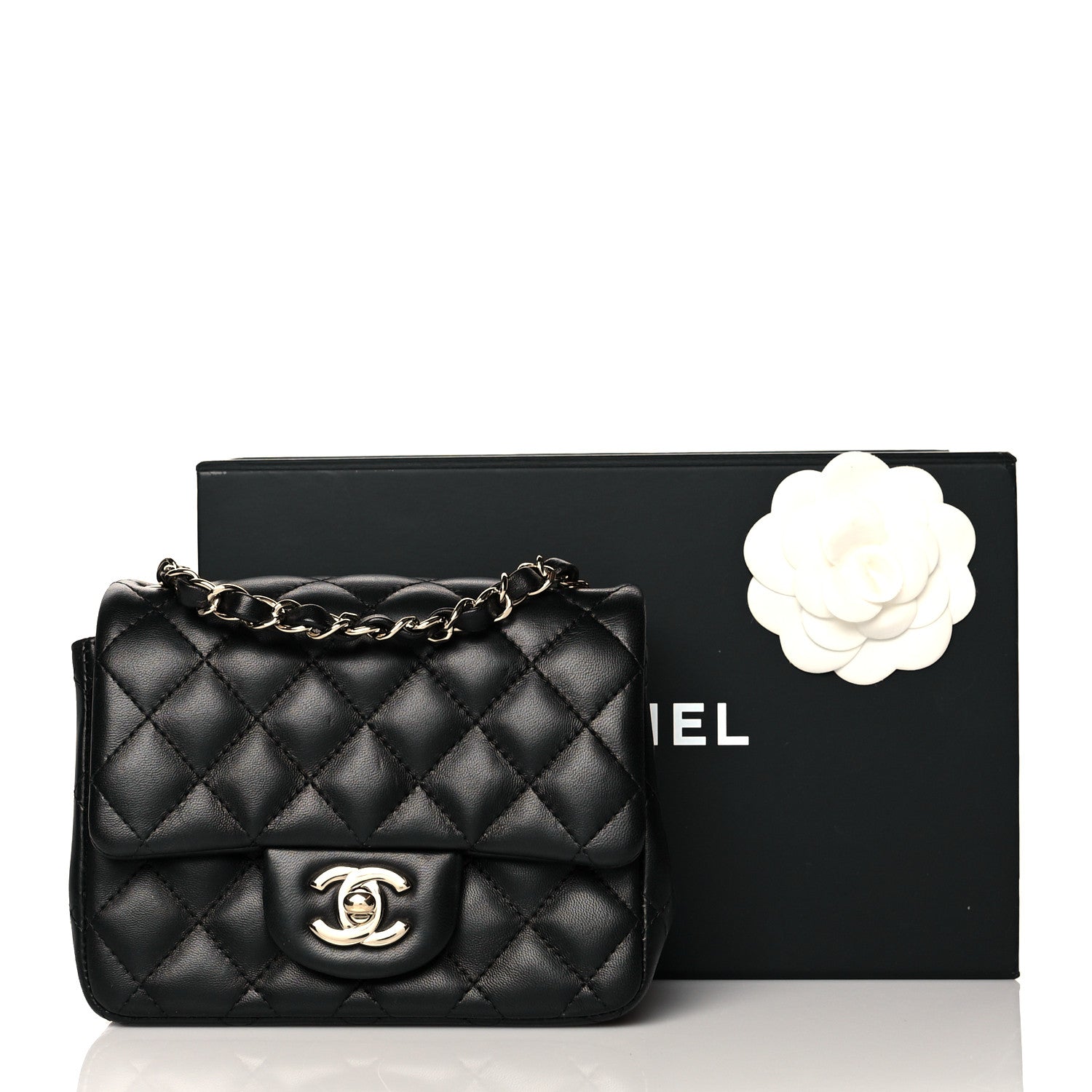 Chanel Lambskin Quilted Mini Square Flap Black 11 of 11