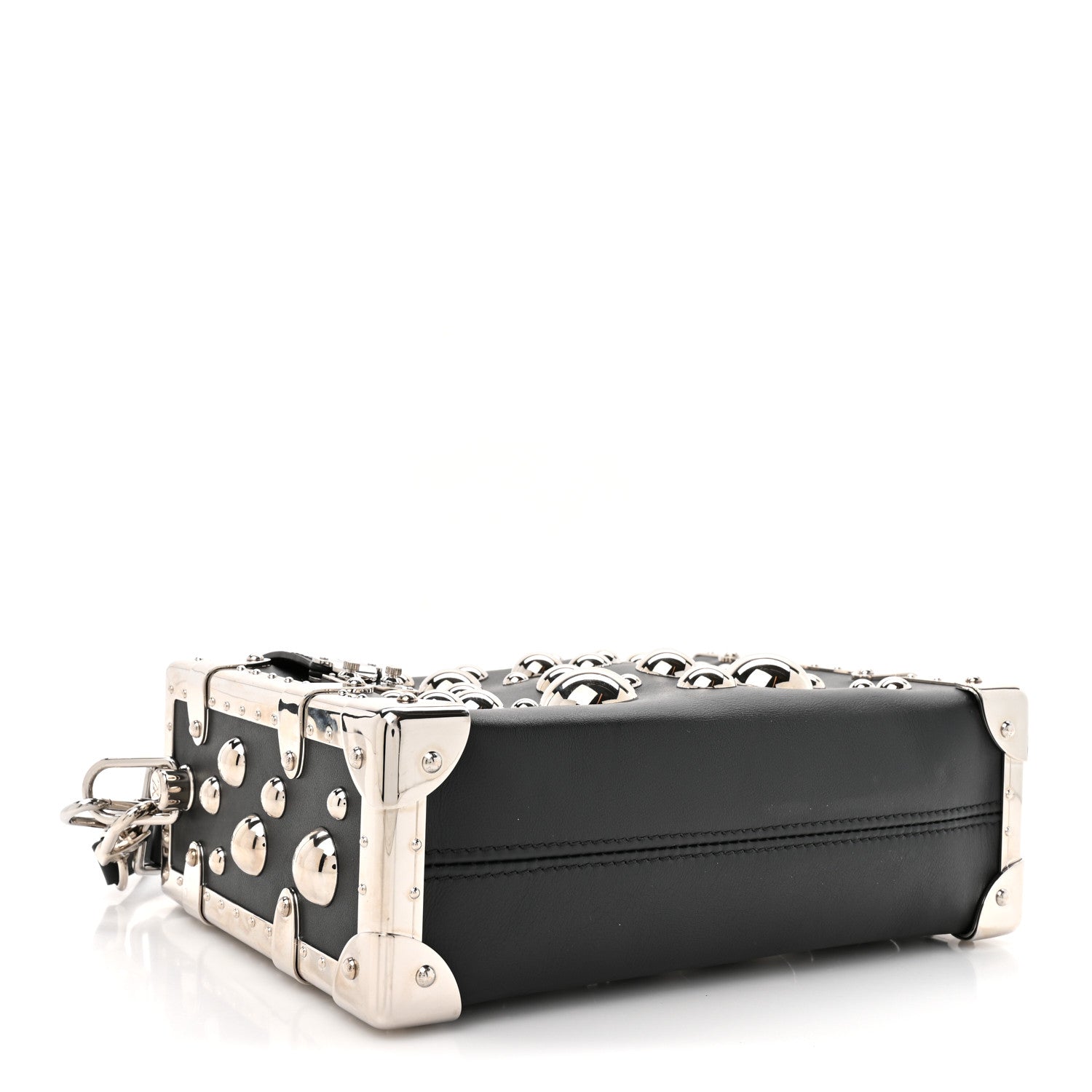 Louis Vuitton LV X YK Taurillon Brass Metal Dots Side Trunk Black 4 of 9
