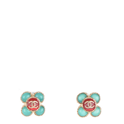 Chanel Gripoix CC Earrings Gold 1 of 4