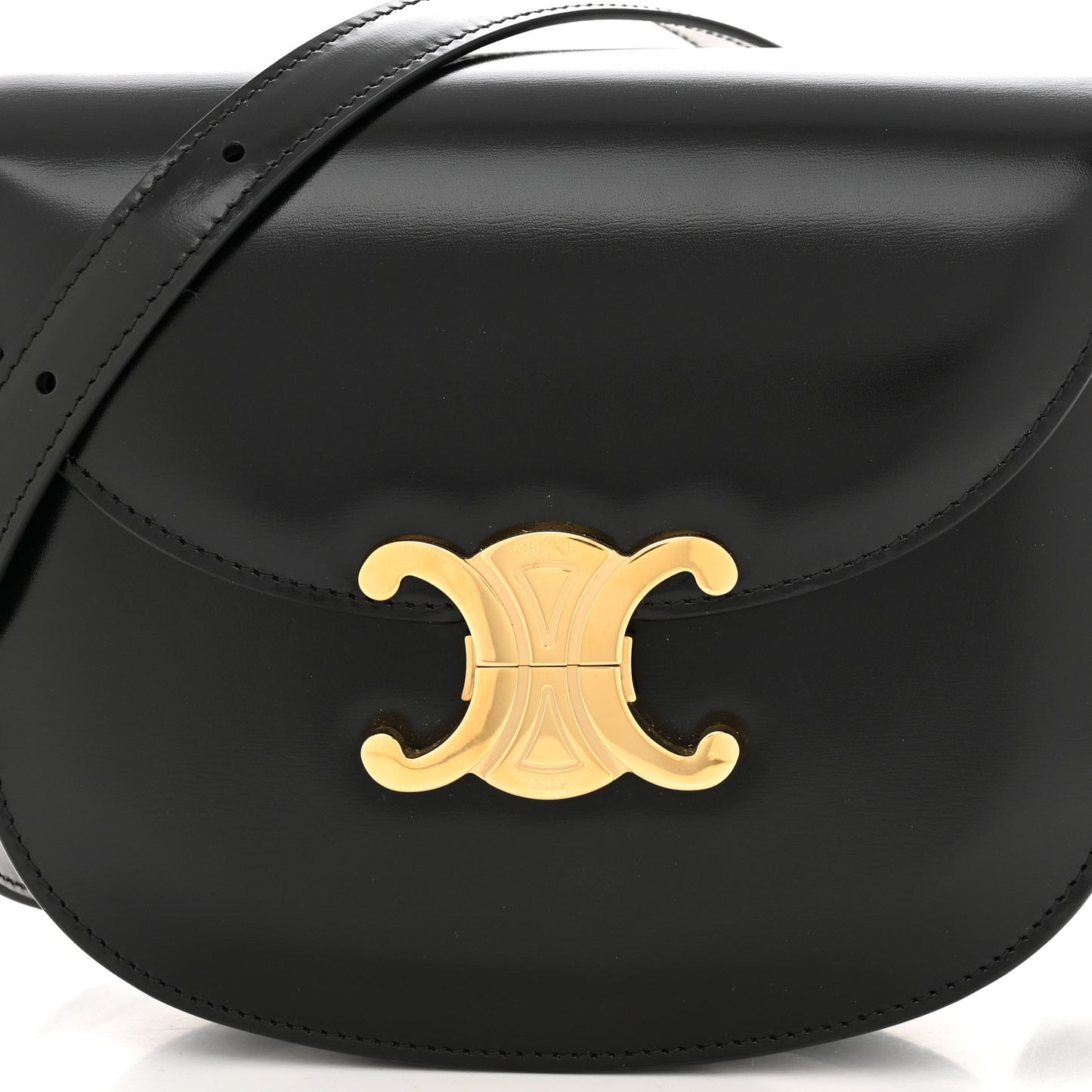 Shiny Calfskin Teen Besace Black