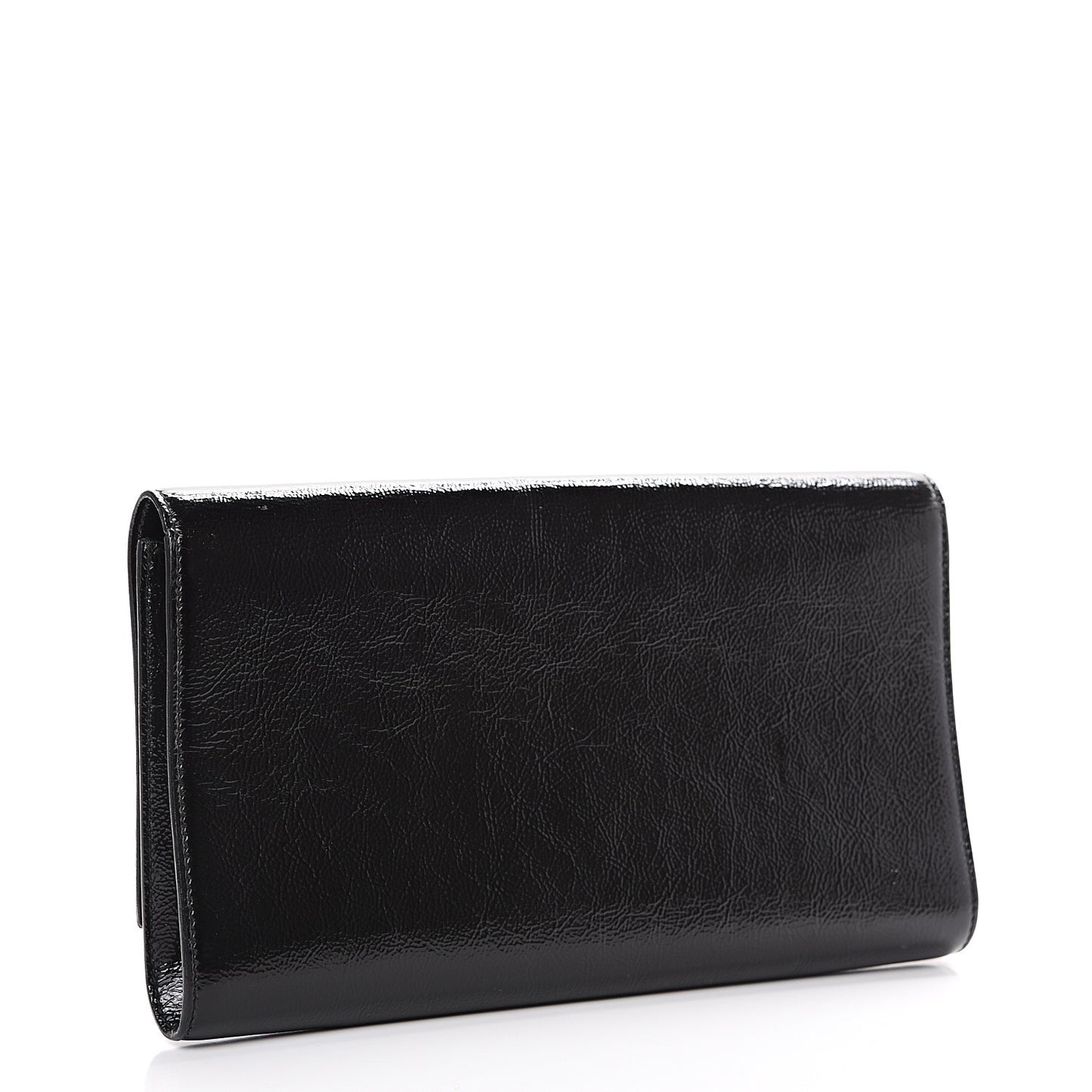 Textured Patent Monogram Large Belle De Jour Clutch Black