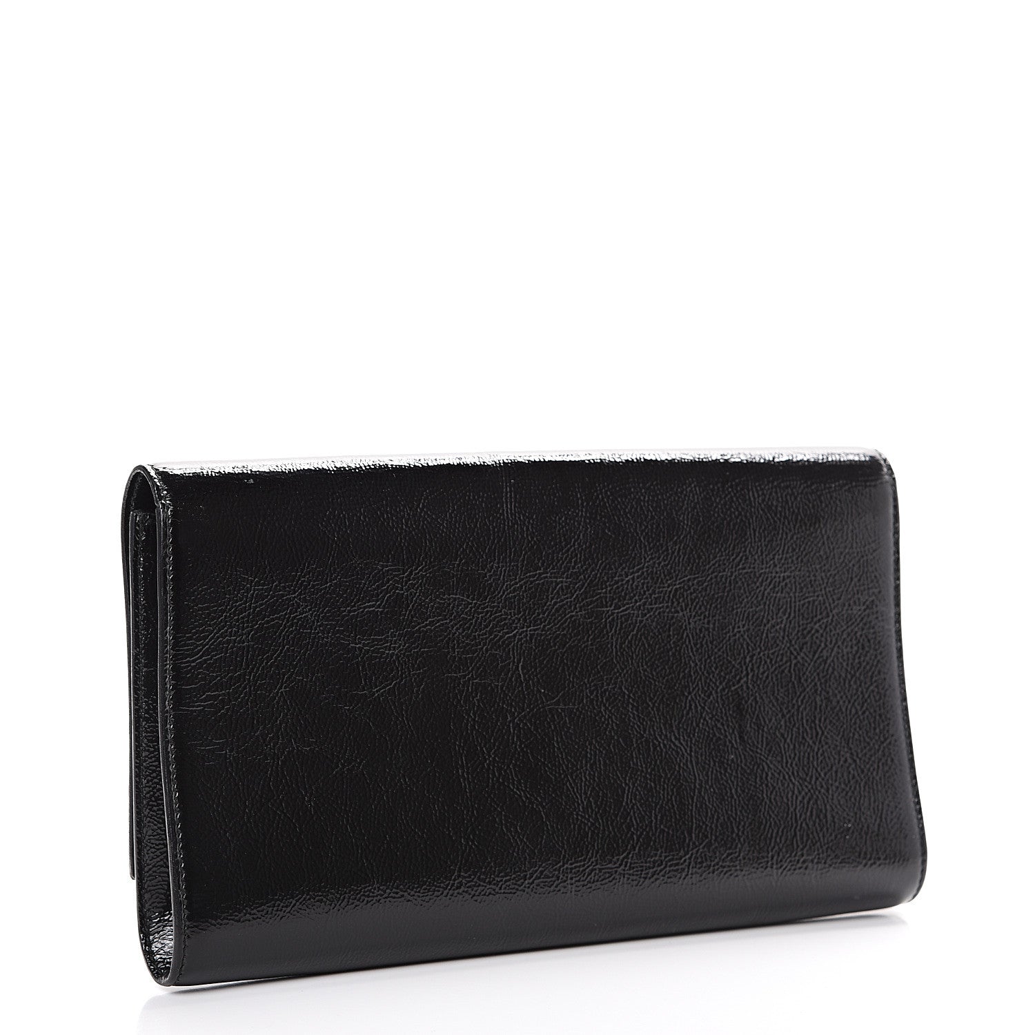 Saint Laurent Textured Patent Monogram Large Belle De Jour Clutch Black 2 of 8