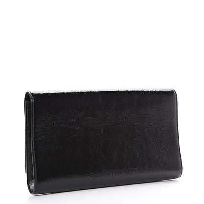 Saint Laurent Textured Patent Monogram Large Belle De Jour Clutch Black 2 of 8