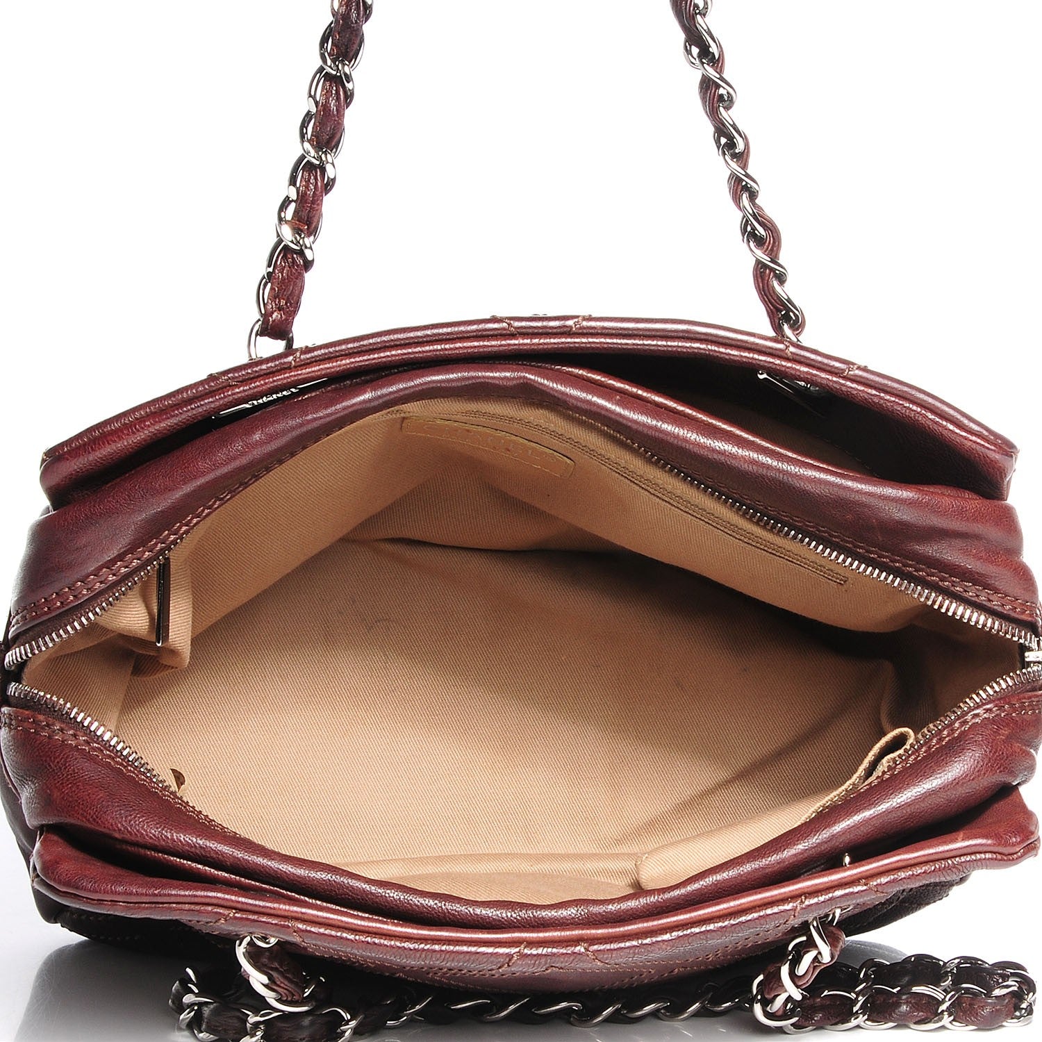 Chanel Calfskin Diamond Stitch Small Tote Brown 7 of 7