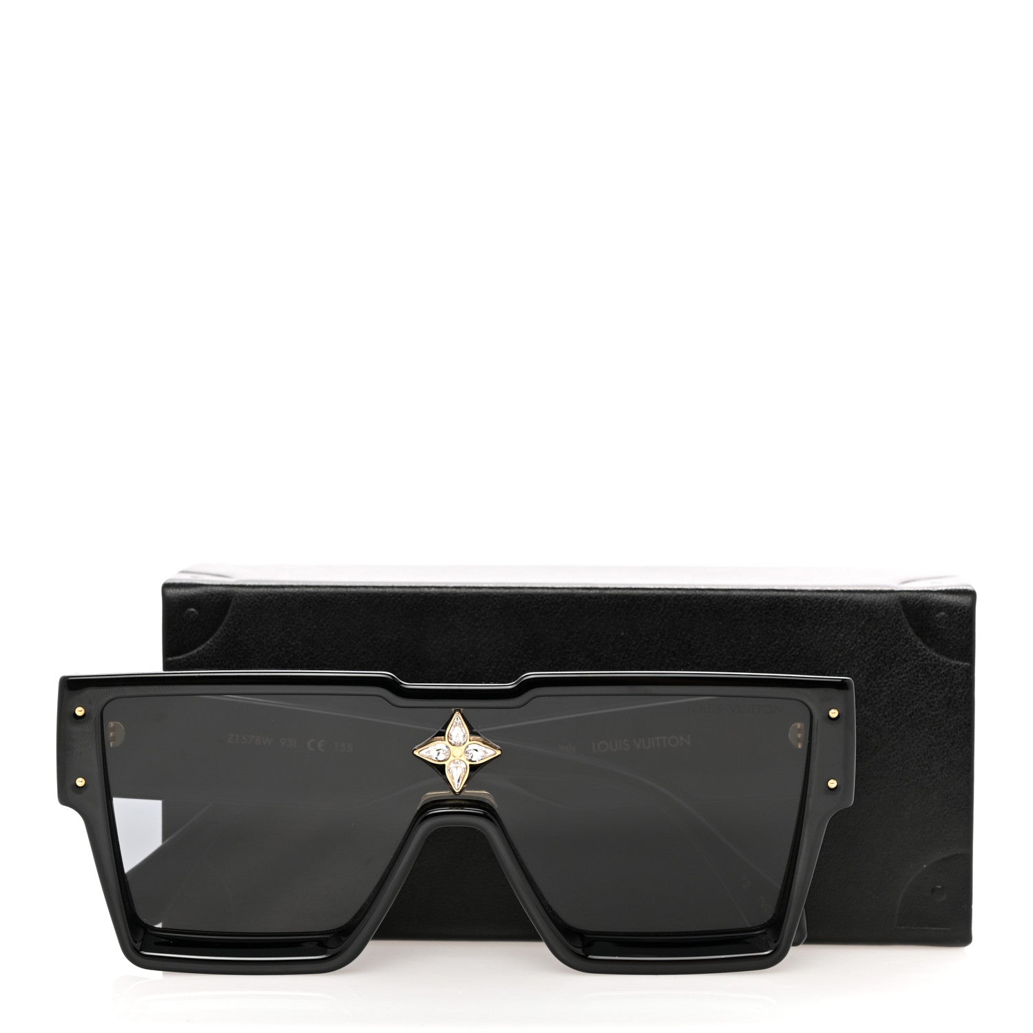 Louis Vuitton Acetate Swarovski Crystal Cyclone Sunglasses Z1578W Black 8 of 8