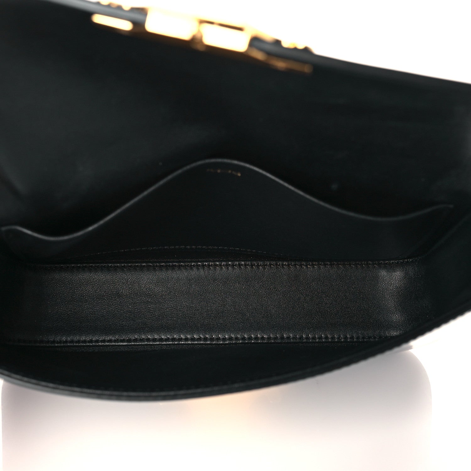 Celine Shiny Calfskin Triomphe Chain Shoulder Bag Black 4 of 8