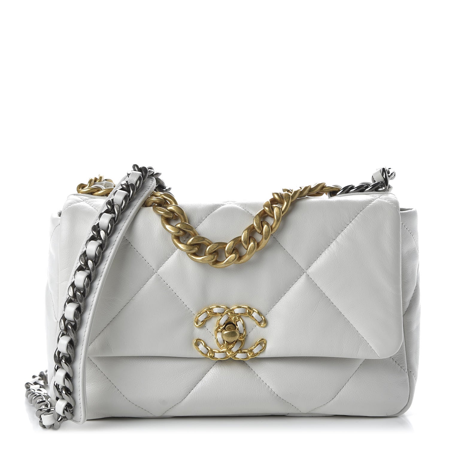 Chanel Lambskin Quilted Medium 19 Flap White 1 of 10