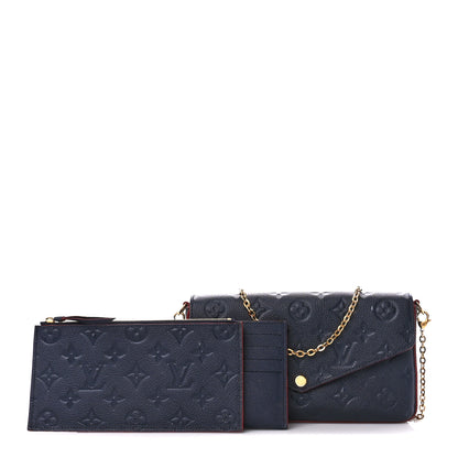Louis Vuitton Empreinte Pochette Felicie Chain Wallet Marine Rouge 1 of 17