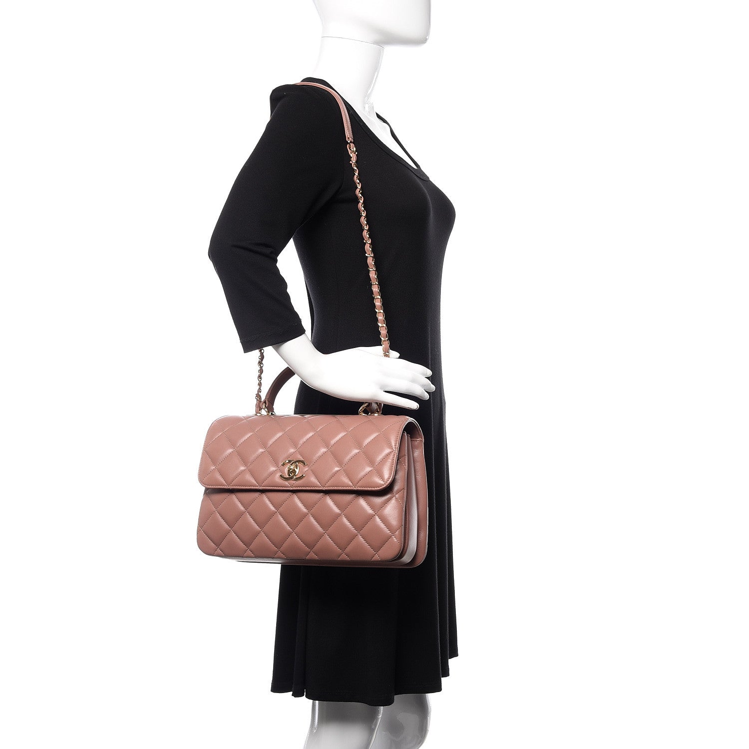 Chanel Lambskin Quilted Medium Trendy CC Flap Dual Handle Bag Pink 2 of 10