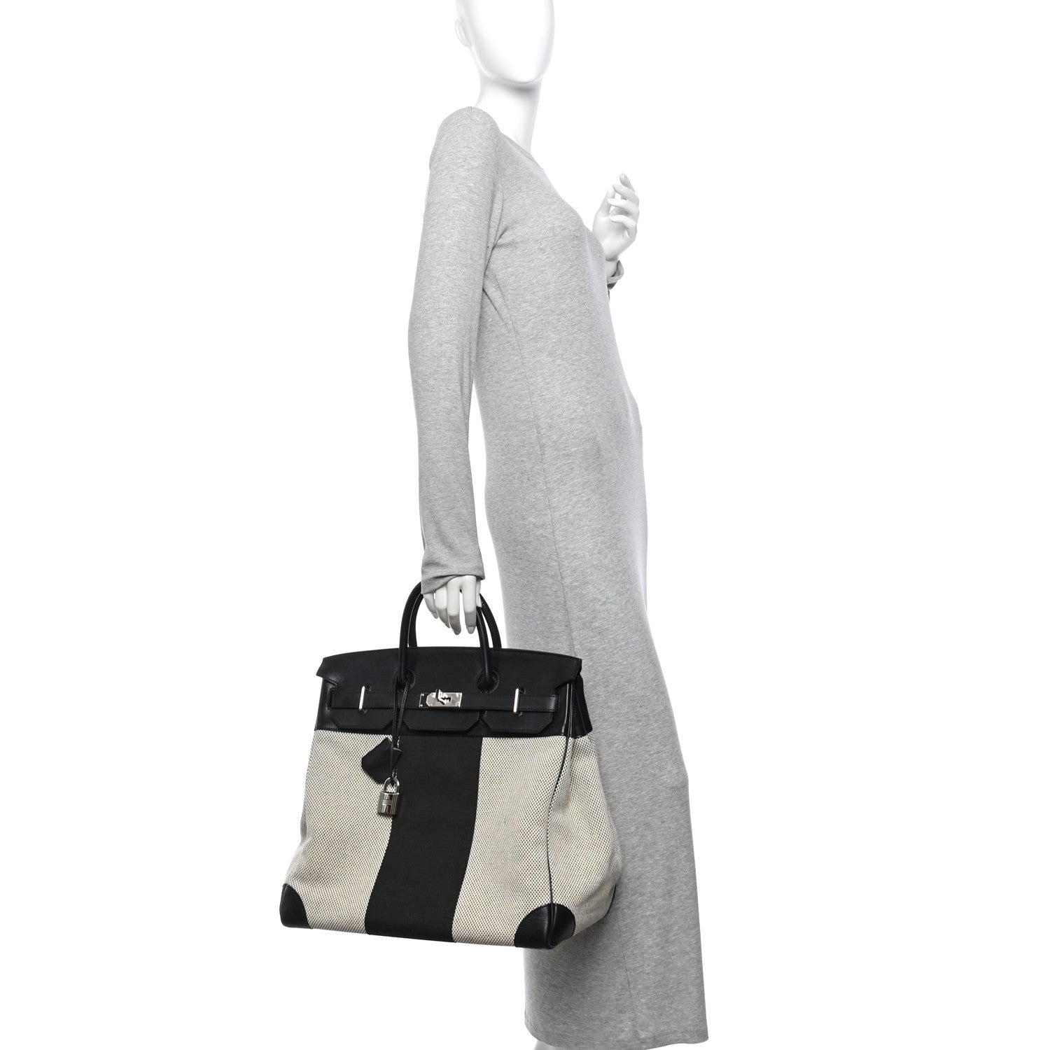 Hermes Hunter Criss Viking Evergrain Flag HAC Birkin 40  Ecru Black 2 of 13